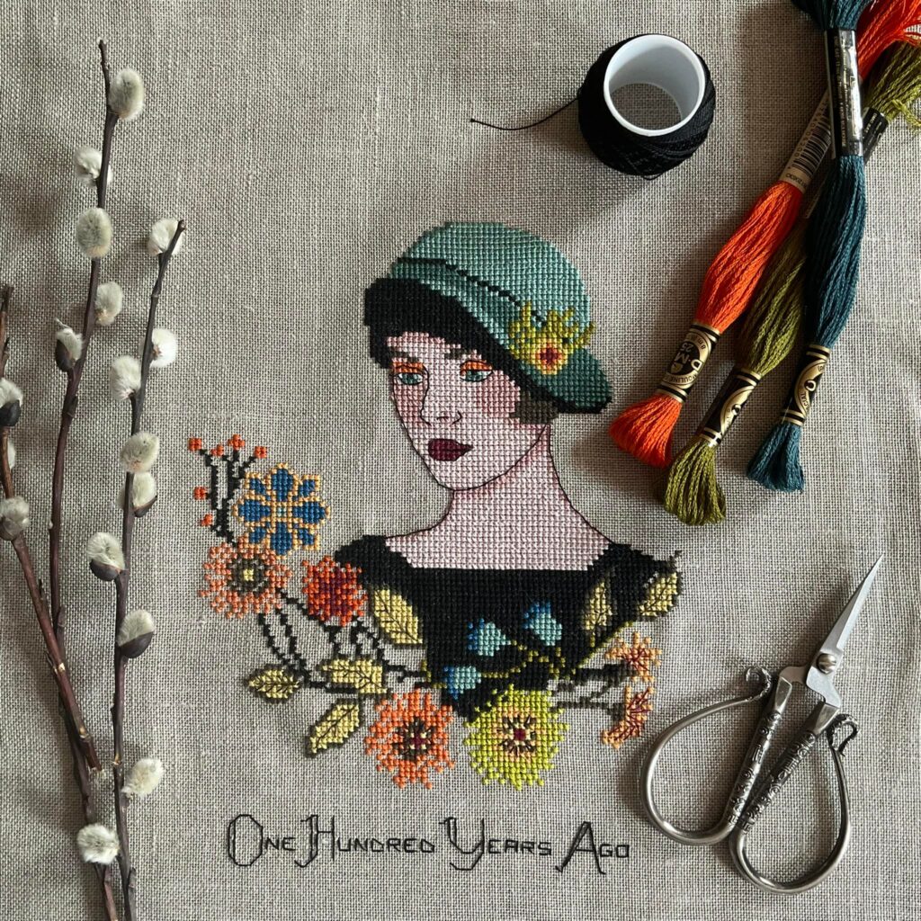 One Hundred Years Ago - Cross Stitch Pattern Designed and Stitched by Laura Daub